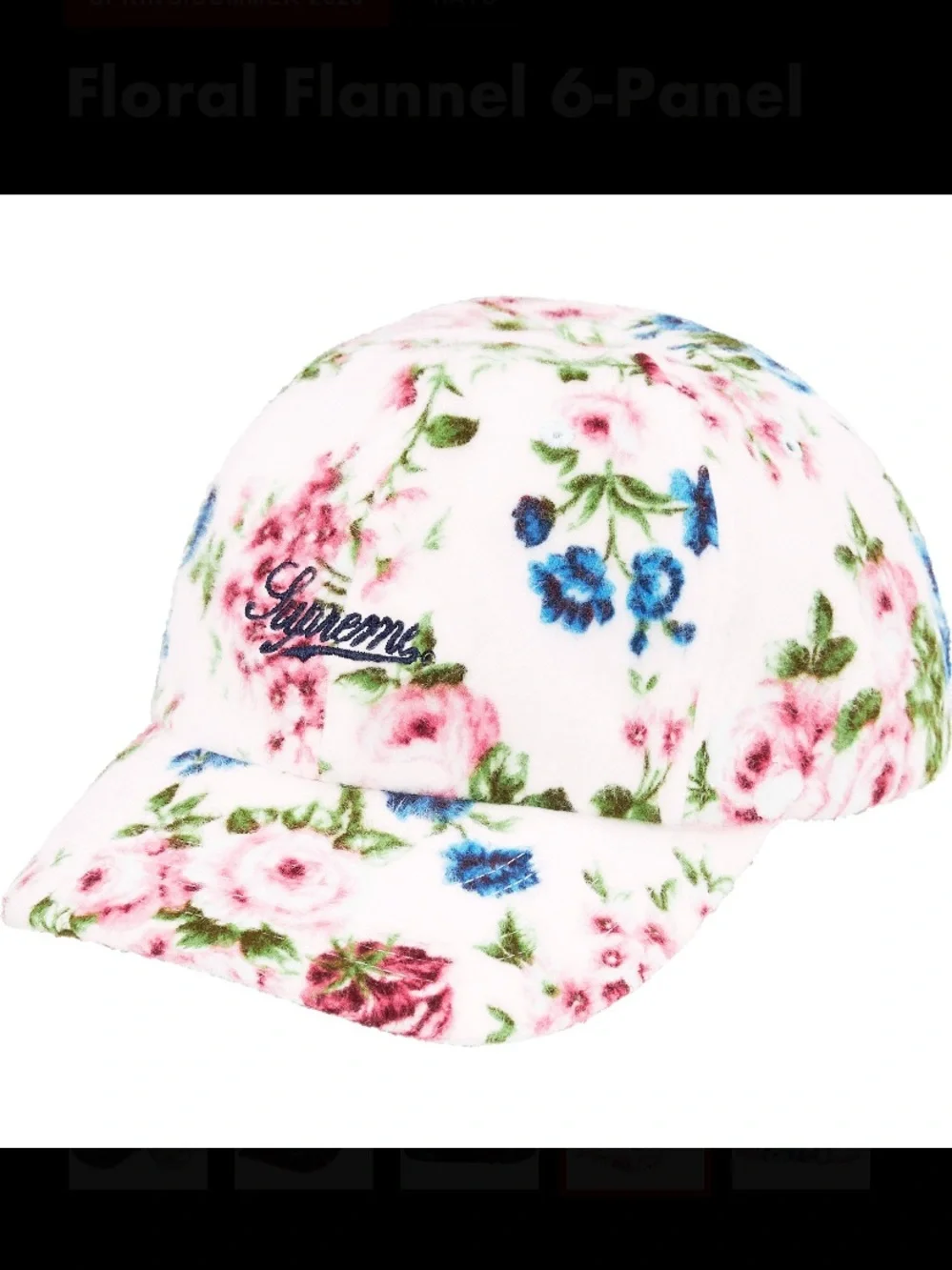 SUPREME Floral Flannel 6-Panel SS26 - WHITE BRAND NEW!